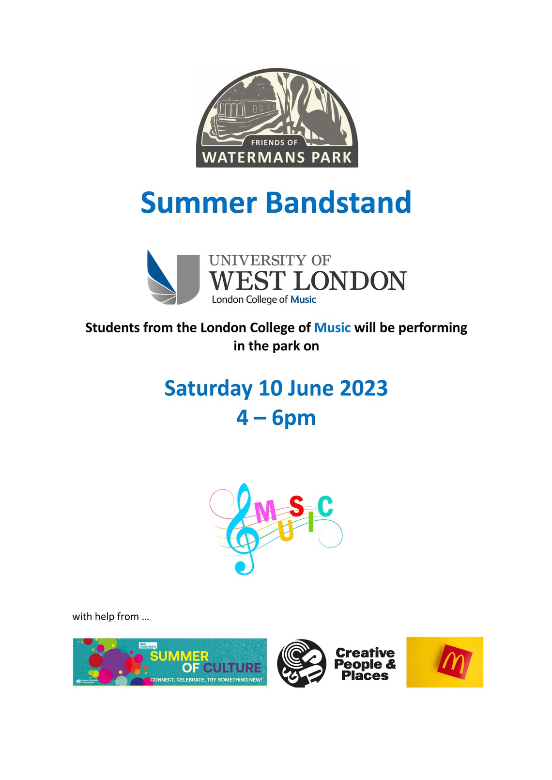 Summer Bandstand with UWL's London College of Music